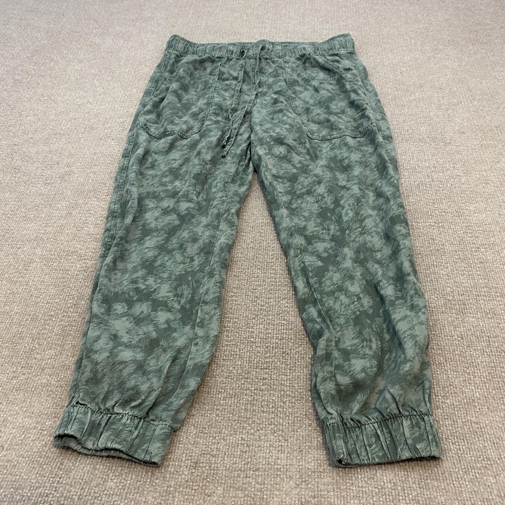 Orvis Jogger Pants‎ Adult Medium Green Camo Lyocell Elastic Waist Cuffed Casual